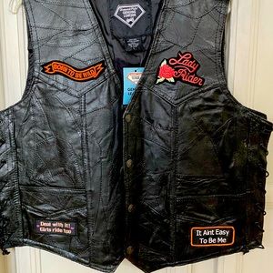 Women’s Genuine Leather Motorcycle Vest